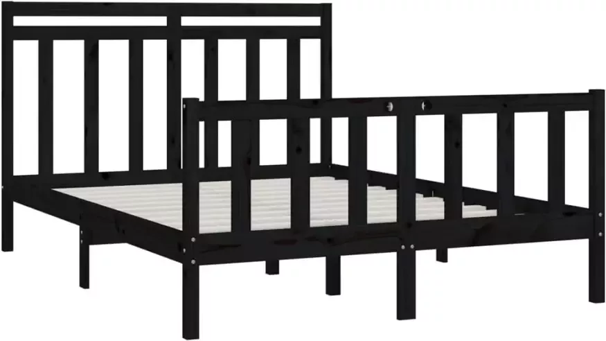 VidaXL -Bedframe-massief-grenenhout-zwart-120x200-cm - Foto 4