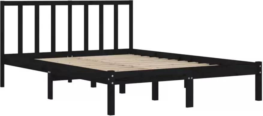 VidaXL -Bedframe-massief-grenenhout-zwart-120x200-cm - Foto 3