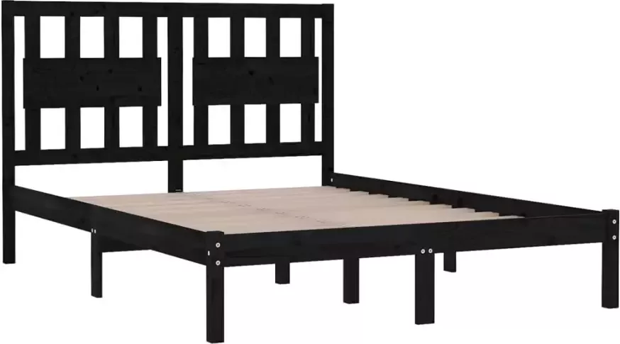 VidaXL -Bedframe-massief-grenenhout-zwart-120x200-cm - Foto 4