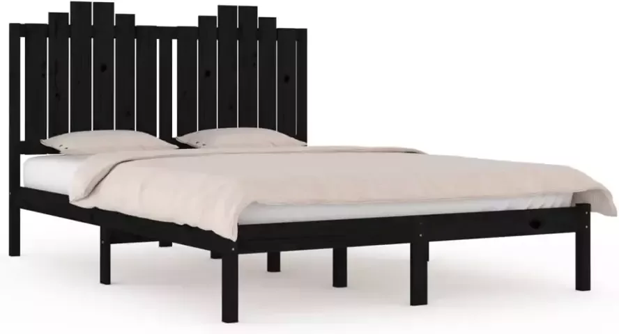 VidaXL -Bedframe-massief-grenenhout-zwart-120x200-cm - Foto 4