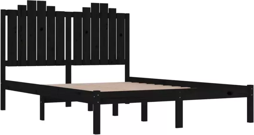 VidaXL -Bedframe-massief-grenenhout-zwart-120x200-cm - Foto 3