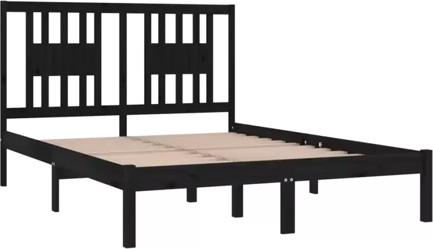 VidaXL -Bedframe-massief-grenenhout-zwart-120x200-cm - Foto 6