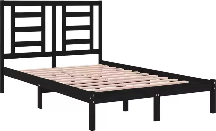 VidaXL -Bedframe-massief-grenenhout-zwart-120x200-cm - Foto 4