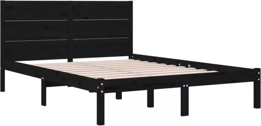 VidaXL -Bedframe-massief-grenenhout-zwart-120x200-cm - Foto 4