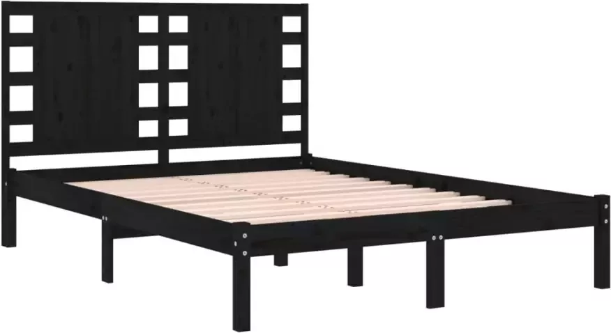 VidaXL -Bedframe-massief-grenenhout-zwart-120x200-cm - Foto 8