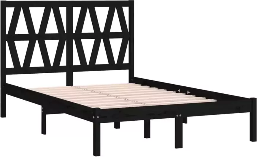 VidaXL -Bedframe-massief-grenenhout-zwart-120x200-cm - Foto 3