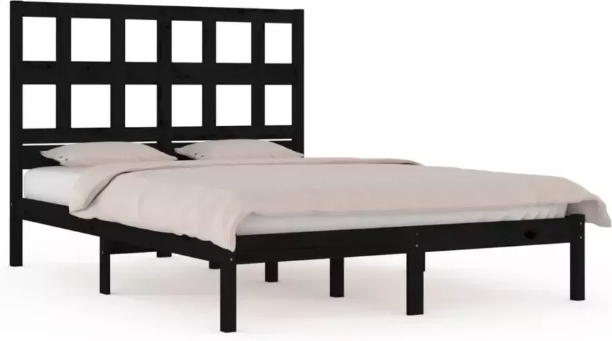 VidaXL -Bedframe-massief-grenenhout-zwart-120x200-cm - Foto 6