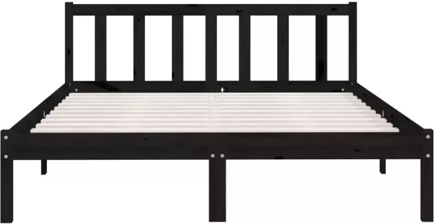 VidaXL -Bedframe-massief-grenenhout-zwart-135x190-cm-4FT6-Double - Foto 5