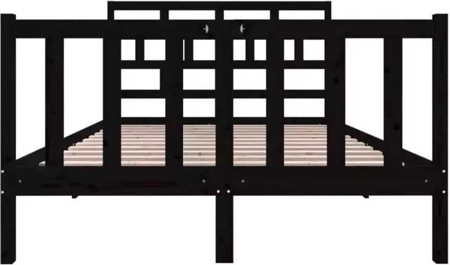 VidaXL -Bedframe-massief-grenenhout-zwart-140x190-cm - Foto 3