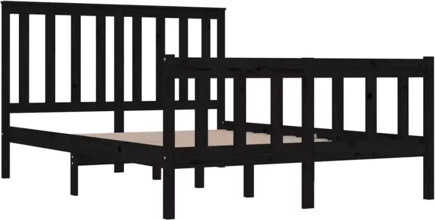VidaXL -Bedframe-massief-grenenhout-zwart-140x190-cm - Foto 7