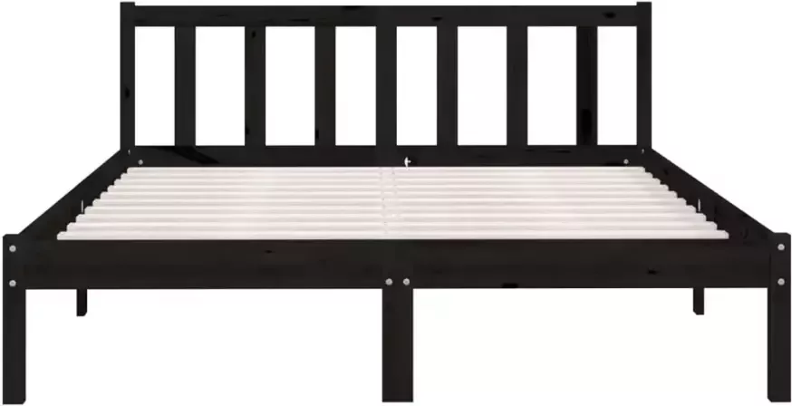 VidaXL -Bedframe-massief-grenenhout-zwart-140x200-cm - Foto 4