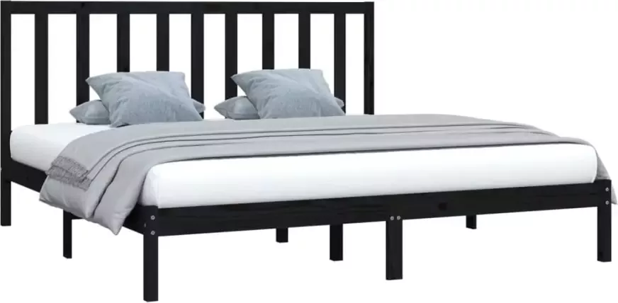 VidaXL -Bedframe-massief-grenenhout-zwart-180x200-cm-6FT-Super-King - Foto 5