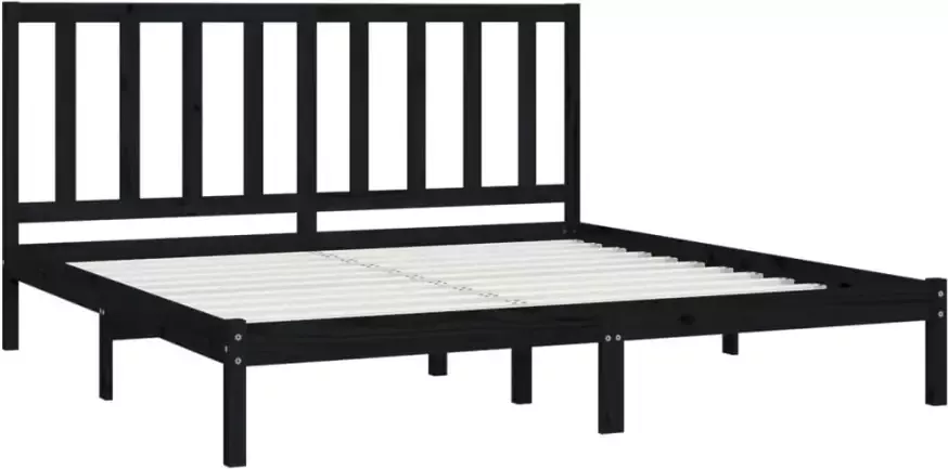 VidaXL -Bedframe-massief-grenenhout-zwart-180x200-cm-6FT-Super-King - Foto 4