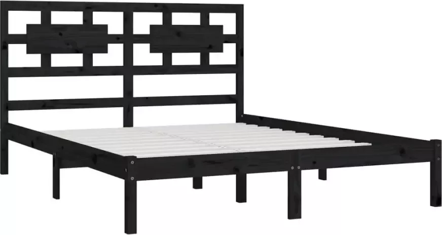 VidaXL -Bedframe-massief-grenenhout-zwart-180x200-cm-6FT-Super-King - Foto 3