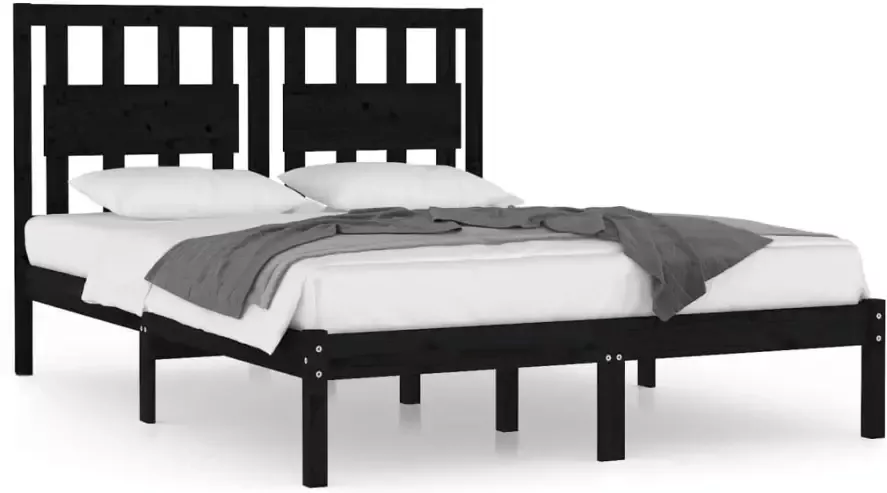 VidaXL -Bedframe-massief-grenenhout-zwart-180x200-cm-6FT-Super-King - Foto 5