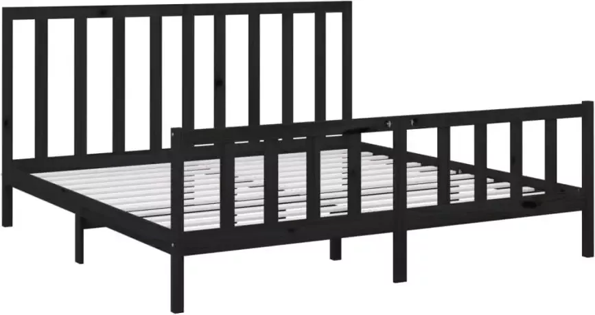 VidaXL -Bedframe-massief-grenenhout-zwart-180x200-cm-6FT-Super-King - Foto 4