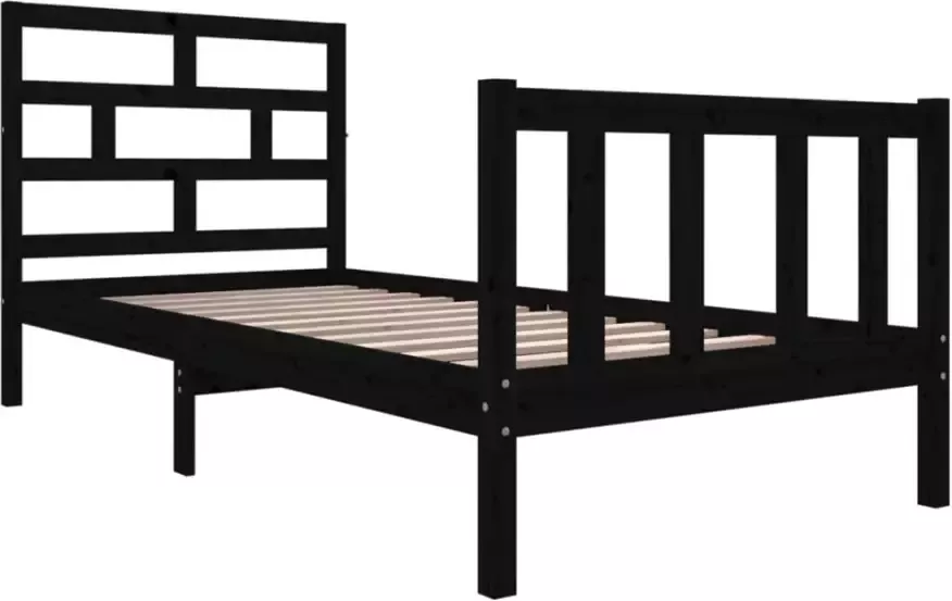 VidaXL -Bedframe-massief-grenenhout-zwart-90x200-cm - Foto 10