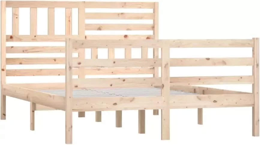 VidaXL -Bedframe-massief-hout-140x190-cm