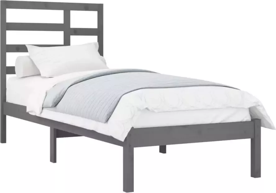 VidaXL -Bedframe-massief-hout-grijs-100x200-cm - Foto 6