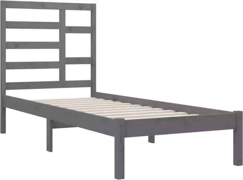 VidaXL -Bedframe-massief-hout-grijs-100x200-cm - Foto 5