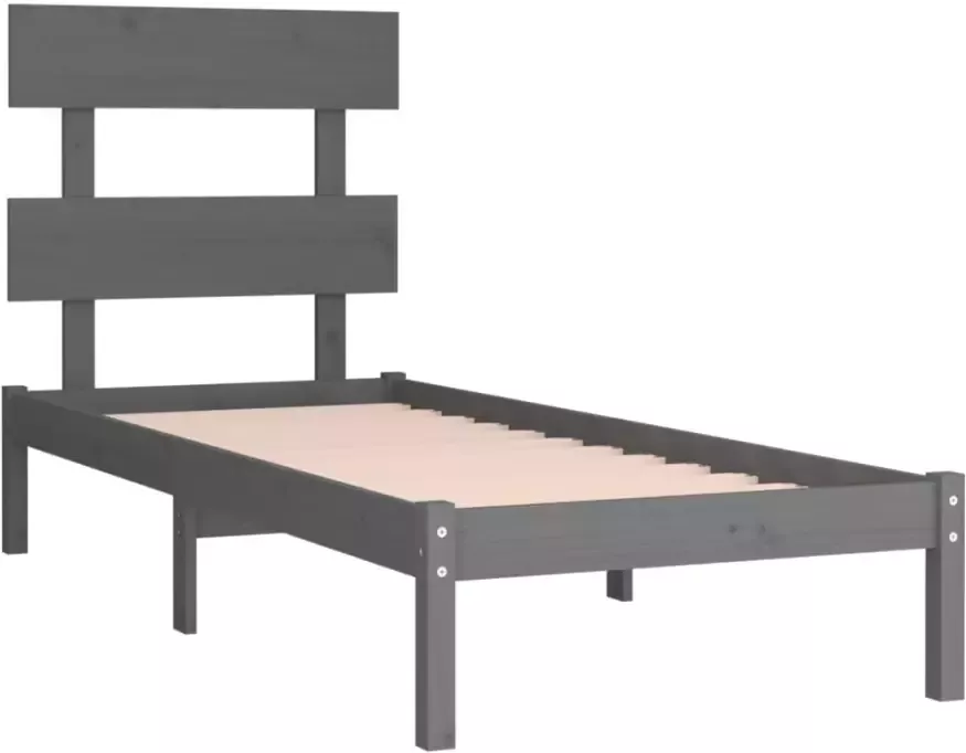 VidaXL -Bedframe-massief-hout-grijs-100x200-cm - Foto 4