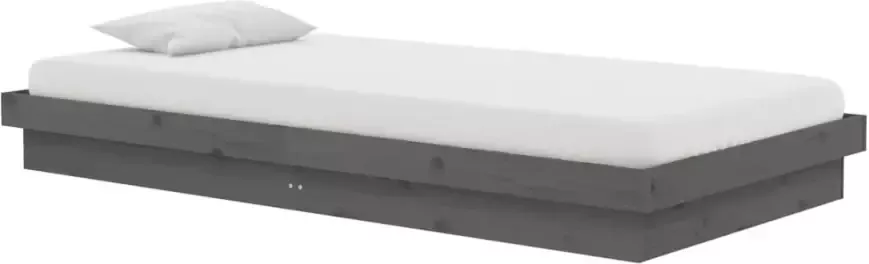 VidaXL -Bedframe-massief-hout-grijs-100x200-cm - Foto 5