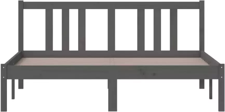 VidaXL -Bedframe-massief-hout-grijs-140x200-cm - Foto 3