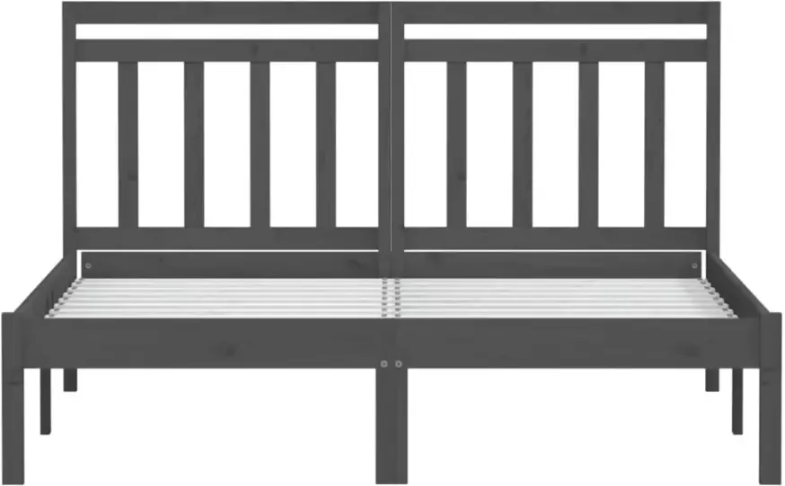 VidaXL -Bedframe-massief-hout-grijs-150x200-cm-5FT-king-size - Foto 2