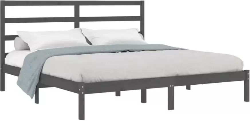 VidaXL -Bedframe-massief-hout-grijs-180x200-cm-6FT-Super-King - Foto 6