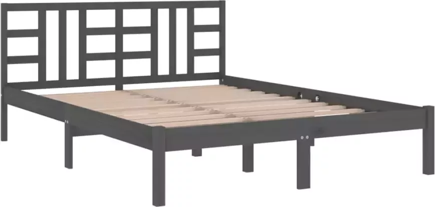 VidaXL -Bedframe-massief-hout-grijs-180x200-cm-6FT-Super-King - Foto 4