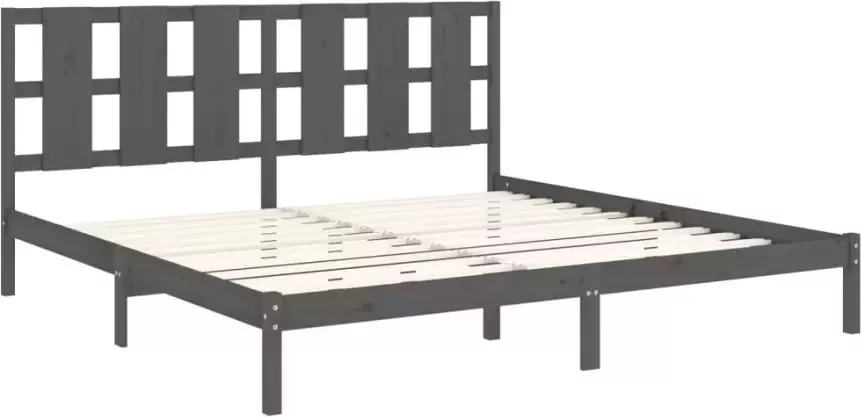 VidaXL -Bedframe-massief-hout-grijs-180x200-cm-6FT-Super-King - Foto 4