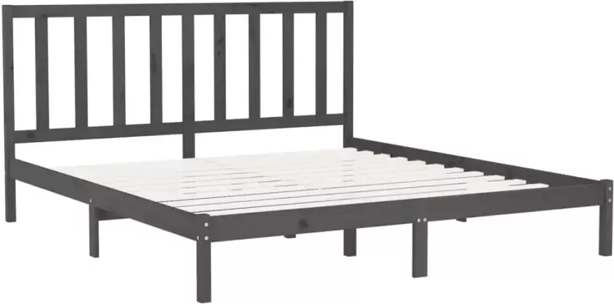 VidaXL -Bedframe-massief-hout-grijs-180x200-cm-6FT-Super-King - Foto 5