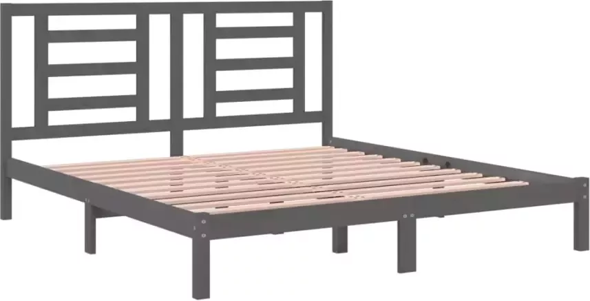 VidaXL -Bedframe-massief-hout-grijs-180x200-cm-6FT-Super-King - Foto 4