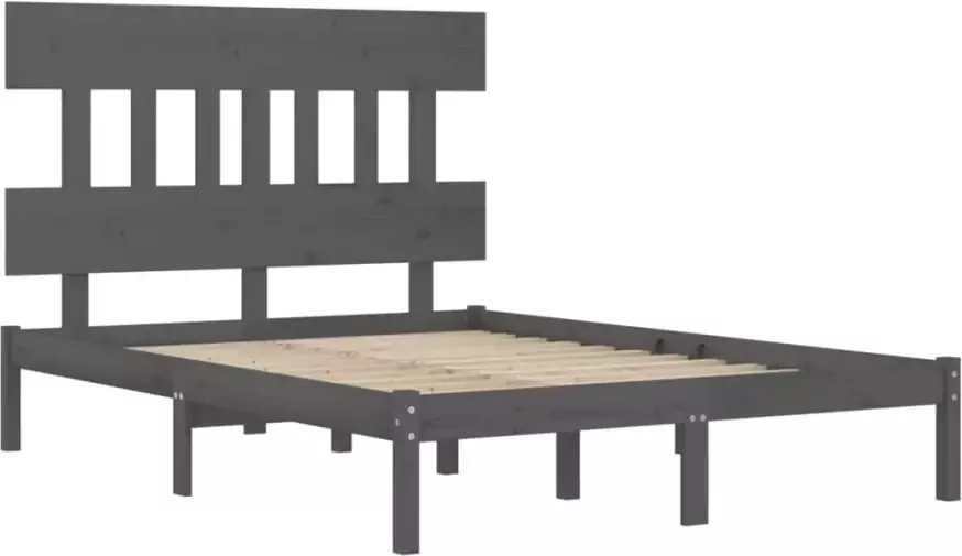 VidaXL -Bedframe-massief-hout-grijs-180x200-cm-6FT-Super-King - Foto 3