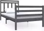 VIDAXL Bedframe massief hout grijs 90x190 cm 3FT Single - Thumbnail 3