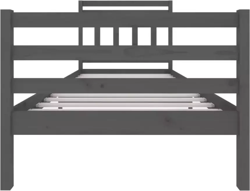 VidaXL -Bedframe-massief-hout-grijs-90x200-cm - Foto 3