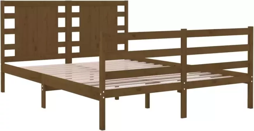 VidaXL -Bedframe-massief-hout-honingbruin-120x190-cm-4FT-Small-Double - Foto 4