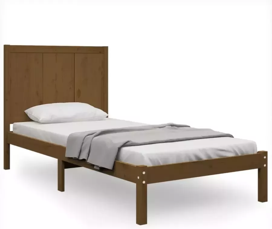 VIDAXL Bedframe massief hout honingbruin 75x190 cm 2FT6 Small Single
