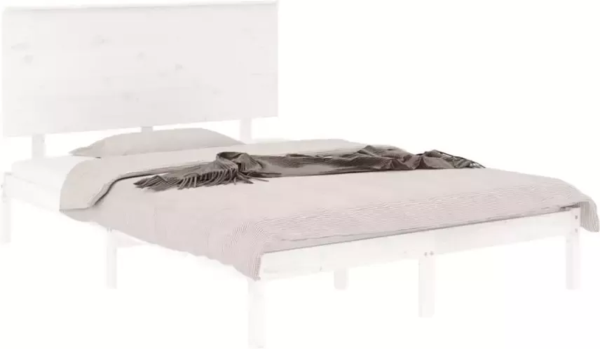 VidaXL -Bedframe-massief-hout-wit-120x190-cm-4FT-Small-Double - Foto 1