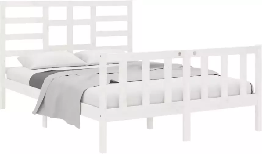 VidaXL -Bedframe-massief-hout-wit-120x190-cm-4FT-Small-Double - Foto 7