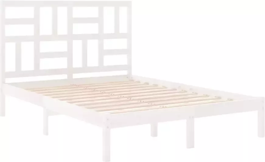 VidaXL -Bedframe-massief-hout-wit-120x190-cm-4FT-Small-Double - Foto 6