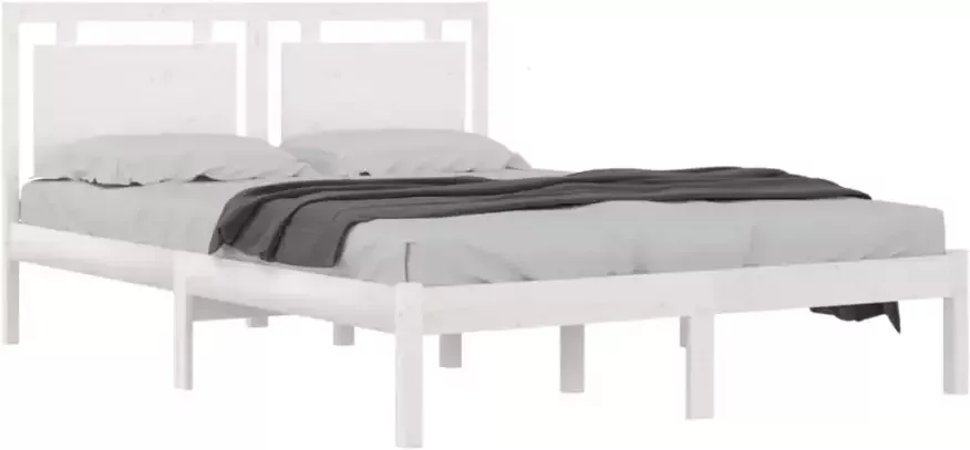 VidaXL -Bedframe-massief-hout-wit-120x200-cm - Foto 4