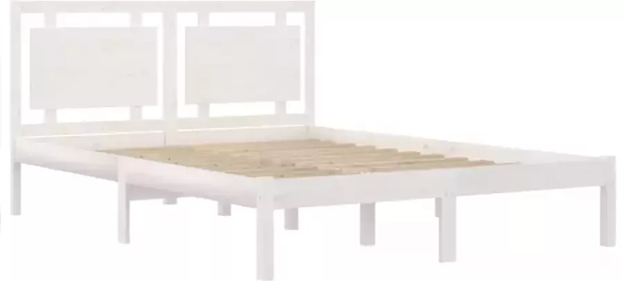VidaXL -Bedframe-massief-hout-wit-120x200-cm - Foto 3