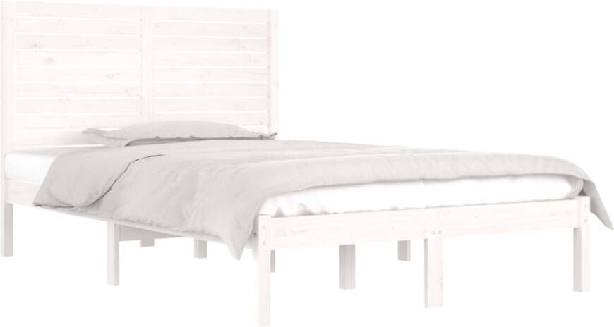 VidaXL -Bedframe-massief-hout-wit-135x190-cm-4FT6-Double - Foto 17