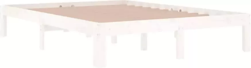 VidaXL -Bedframe-massief-hout-wit-135x190-cm-4FT6-double - Foto 4