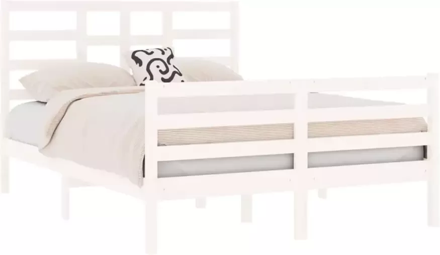 VidaXL -Bedframe-massief-hout-wit-135x190-cm-4FT6-Double - Foto 20