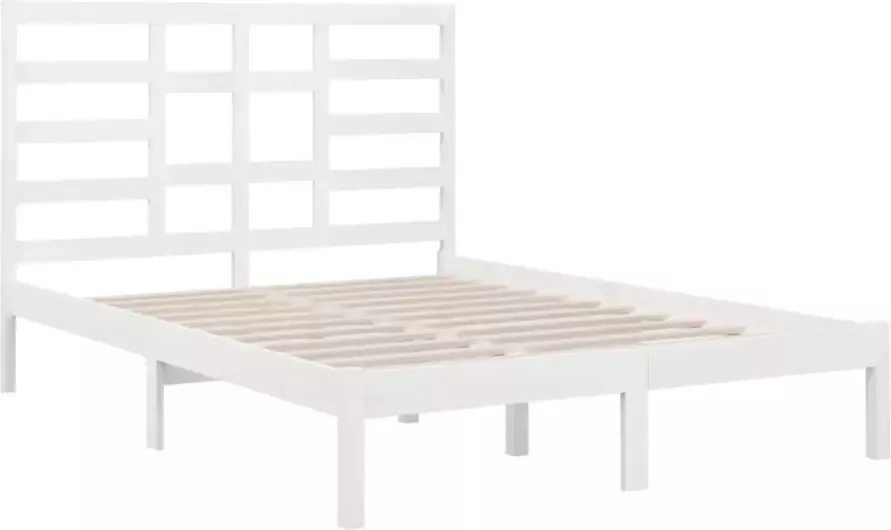 VidaXL -Bedframe-massief-hout-wit-140x190-cm - Foto 5