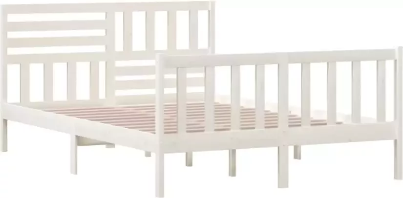 VidaXL -Bedframe-massief-hout-wit-140x200-cm - Foto 5