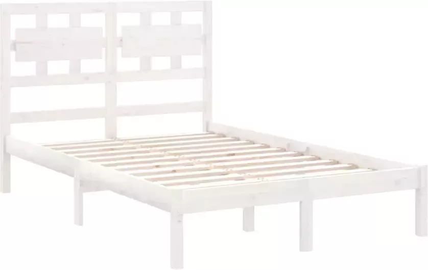 VidaXL -Bedframe-massief-hout-wit-140x200-cm - Foto 5