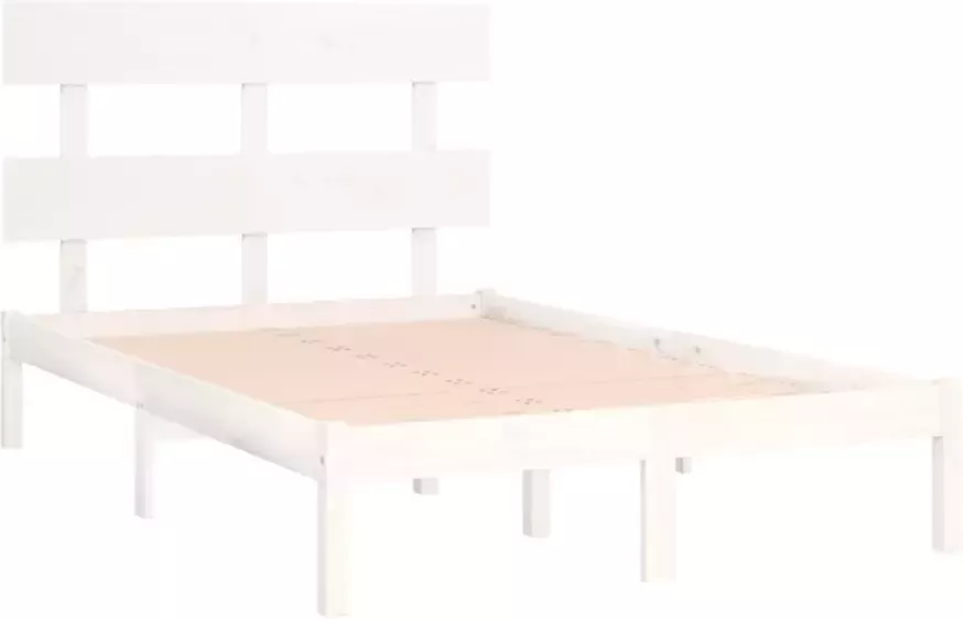 VidaXL -Bedframe-massief-hout-wit-140x200-cm - Foto 5